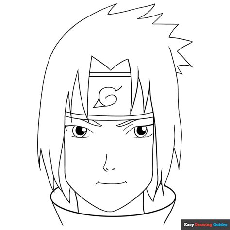 Sasuke Uchiha From Naruto Coloring Page Easy Drawing Guides