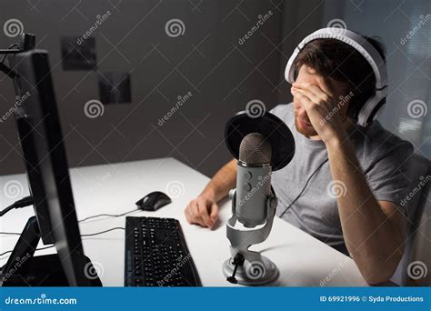 Close Up Of Man Losing Computer Video Game Stock Photo Image Of