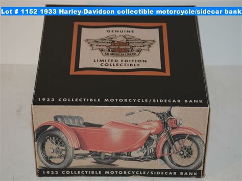 1933 Harley Davidson Collectible Motorcyclesidecar Bank Limited Edition