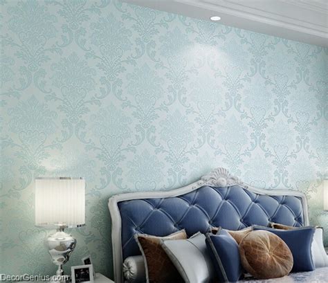 Light Blue Living Room 3d Flower Wallpaper Seasonal Decoration Bedroom