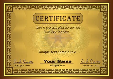 Золотые сертификаты Векторный клипарт Coupon Certificate Gold