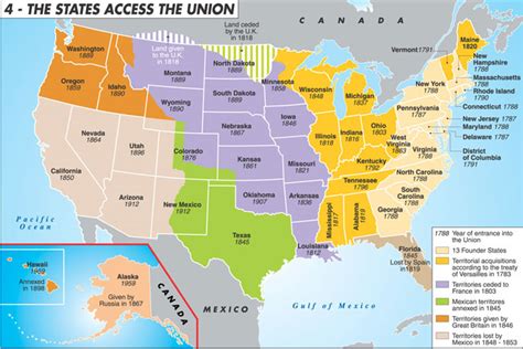 Map Of The United States The States Access The Union