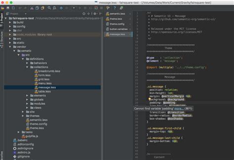 Get variable references working properly with Webstorm · Issue #5829 · Semantic-Org/Semantic-UI 