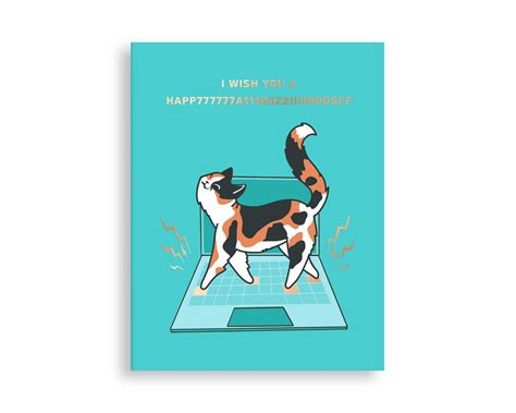 Calico Cat Happy Birthday Card Compoco