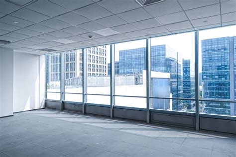 Interior Space Of Modern Empty Office In Commercial Building Stock
