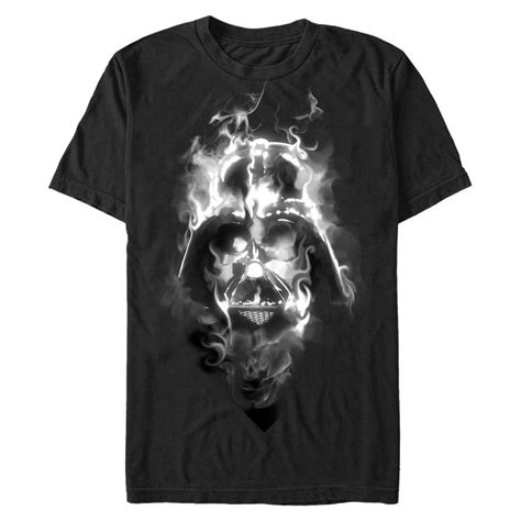 Star Wars Mens Star Wars Darth Vader Smoke Graphic Tee Black Large