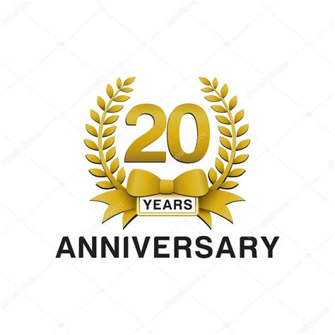 20th Anniversary Golden Wreath Logo — Stock Vector © Ariefpro 86352556