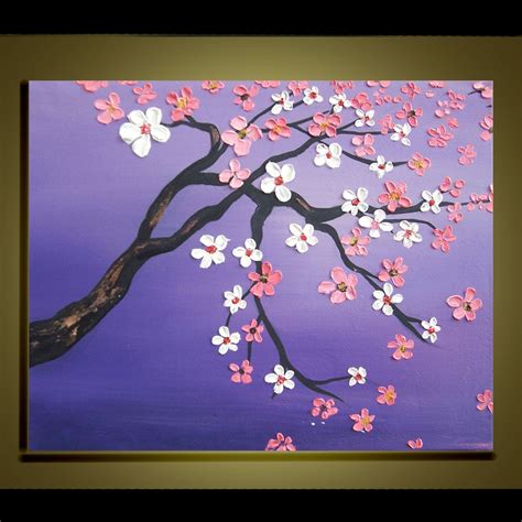 Items Similar To Cherry Blossom Tree Oil Painting Original Impasto