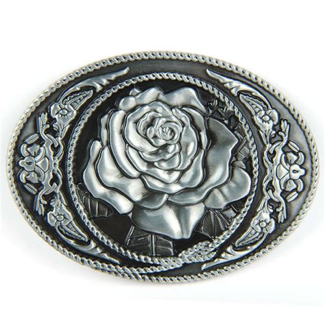 Senmi Cool Belt Buckles Metal Cool Flower Pattern Western Belt Fashion