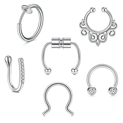 Longita Septum Piercing Ring Chirurgenstahl Magnet Septum Piercing Hufeisen Nasenpiercing Non