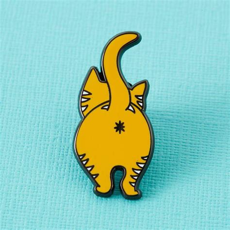 Ginger Cat Bum Enamel Pin Badges Brooches And Patches The Red Door