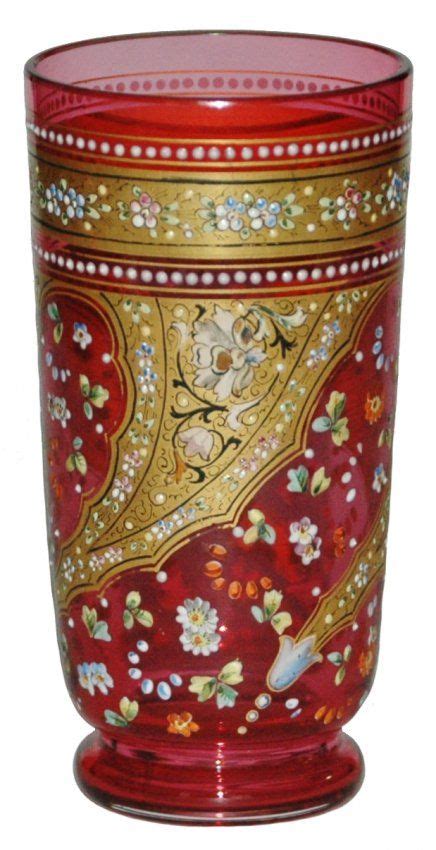 Moser Enamel Floral And Gilded Glass Beaker May 10 2014 Fox Auctions In Ca Moser Antique