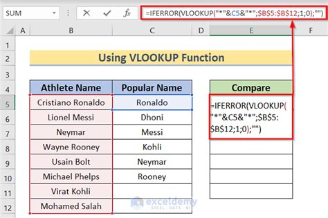 How To Find Partial Match In Two Columns In Excel 4 Methods