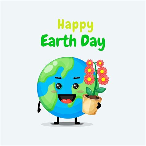 Cute Earth Characters Wish You A Happy Earth Day 2238823 Vector Art At
