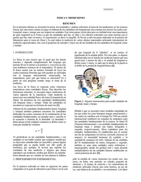 Informe Fisica Nota 50 3008 Fisica Y Mediciones Resumen En El