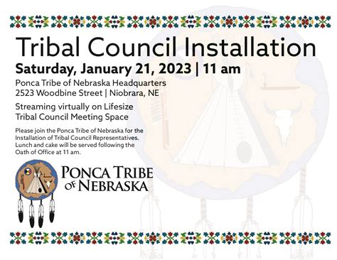 Tribal Council To Be Installed January 21 2023 Ponca Tribe Of Nebraska