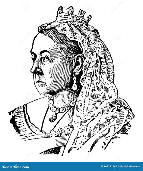 Queen Victoria Of England Vintage Illustration Stock Vector