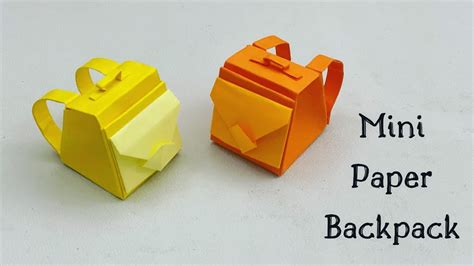 Diy Mini Paper Backpack Bag Paper School Bag Paper Craft Easy Kids
