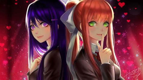 Yuri And Monika Ddlc Fanart She Is The Driving Force Of The Game