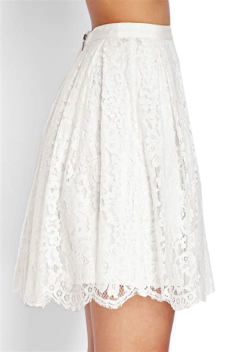 Lyst Forever 21 Floral Lace A Line Skirt In White