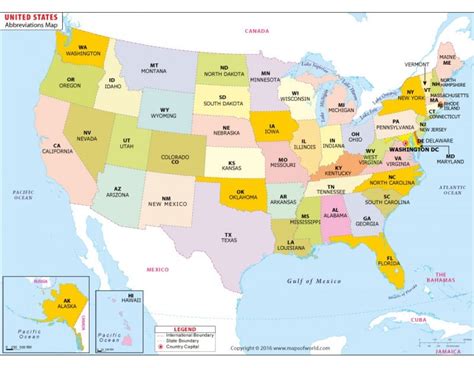 Usa Map With States And Abbreviations