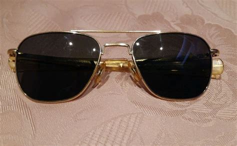 vintage command ao usa 5 1 2 sunglasses aviator american optical gold color americanoptical
