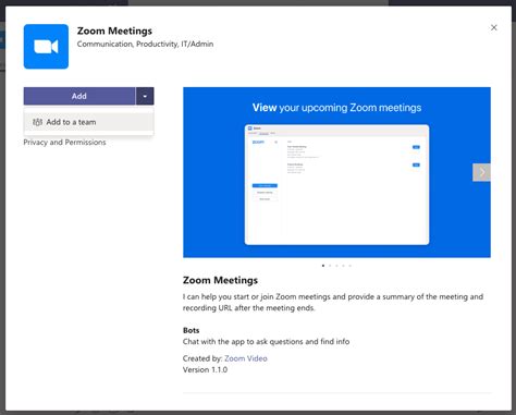 Zoom For Microsoft Teams