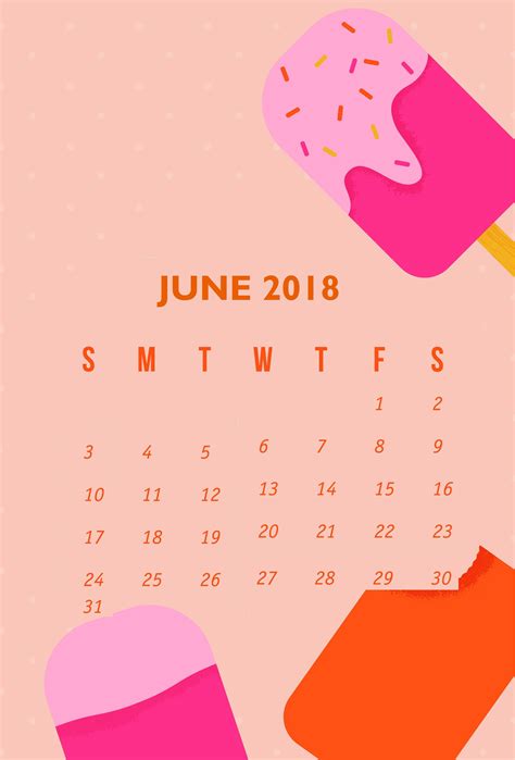 June 2018 Calendar Wallpapers Wallpaper Cave