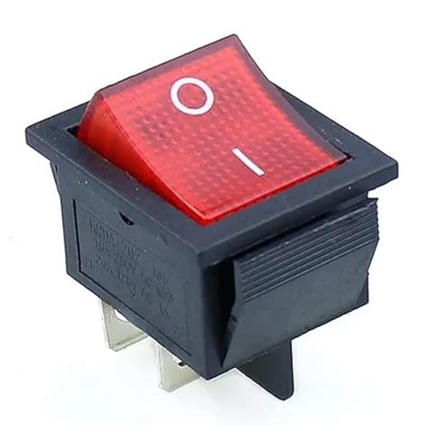 Buy KCD4 DPST 16A 250V ON OFF 4 Pin Rocker Switch With Red Light RoboComp