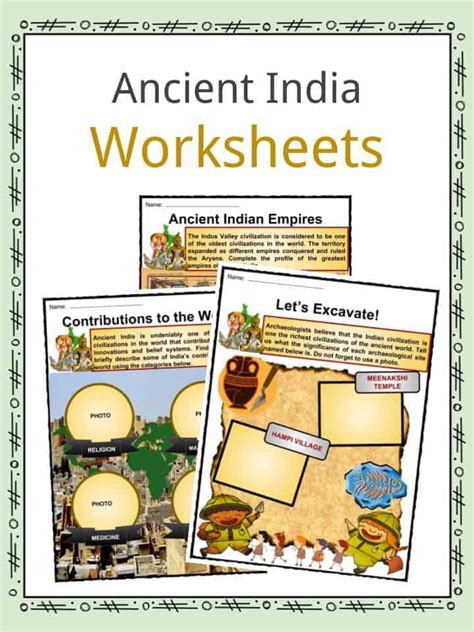 Ancient India Facts And Worksheets For Kids History Culture Religions