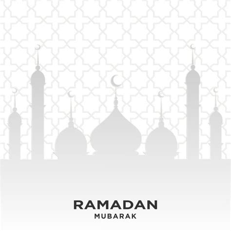 Ramadhan Mubarak Greeting Card In White Background Ramadhan Kareem