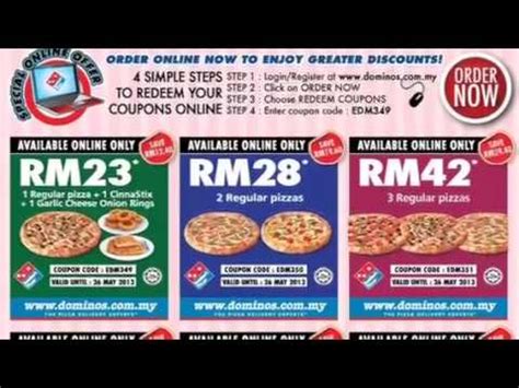 Domino's pizza ilə hədiyyə xallar qazanın və onları inanılmaz təklif və endirimlərlə əvəzləyin. Domino's Pizza Coupon Malaysia - YouTube
