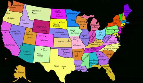 Learn all the state capitals in this map quiz! United States Map With State Names And Capitals Printable | Printable Maps
