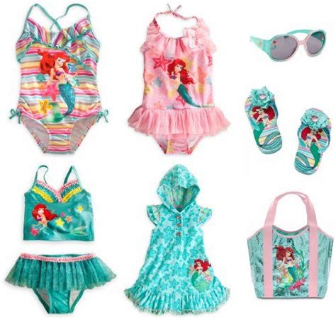 disney store ariel the little mermaid 7 piece swimsuit set size medium 7 8 clothing
