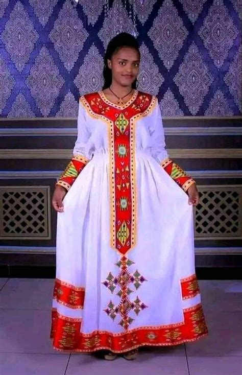 Ethiopian And Eritrean Habesha Traditional Dress Clothing Kemis Copy