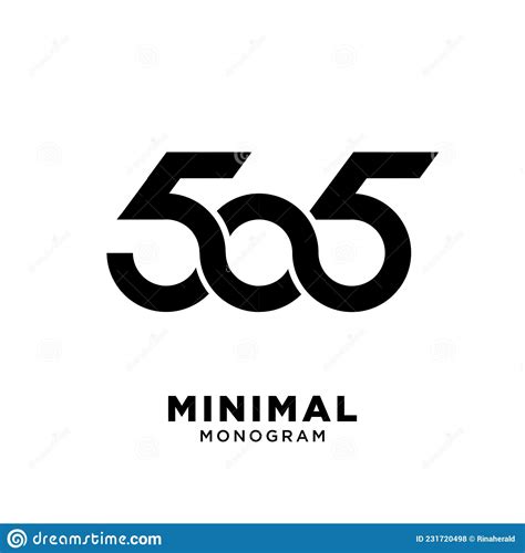 Minimal 505 Black Number Vector Logo Design Stock Illustration