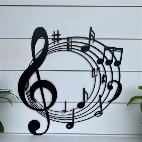 Music Notes Metal Wall Art Music Riff Decor T For Etsy