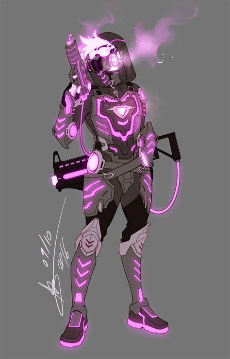 Overwatch Oc Redesign Neon By Mangarainbow On Deviantart Cyberpunk
