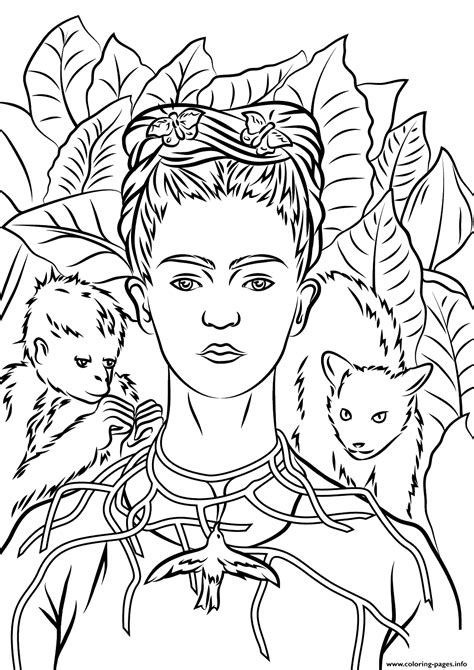 Frida Kahlo Coloring Pages For Kids Askworksheet