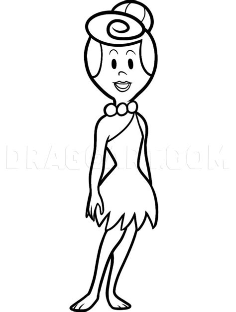 How To Draw Wilma Flintstone Step By Step Drawing Guide By Dawn