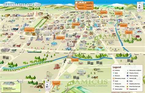 Ulaanbaatar City Map Ulaanbaatar Tourist Map Amicus Travel Mongolia