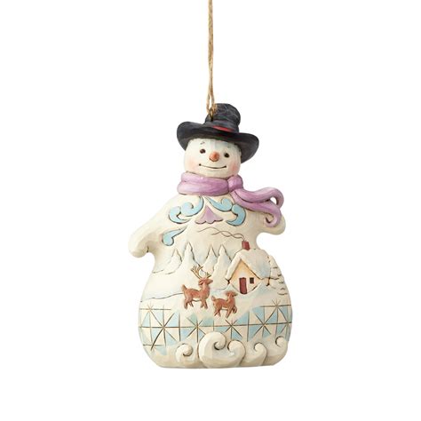 Jim Shore Heartwood Creek 6001512 Snowman With Cardinal Ornament