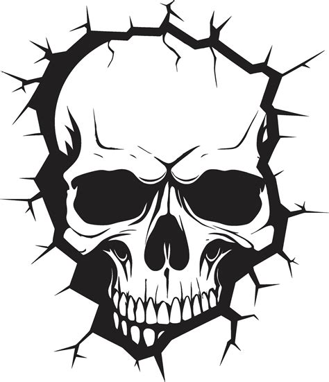 Eerie Awakening The Walls Intriguing Skull Emblem Emerging Skull The
