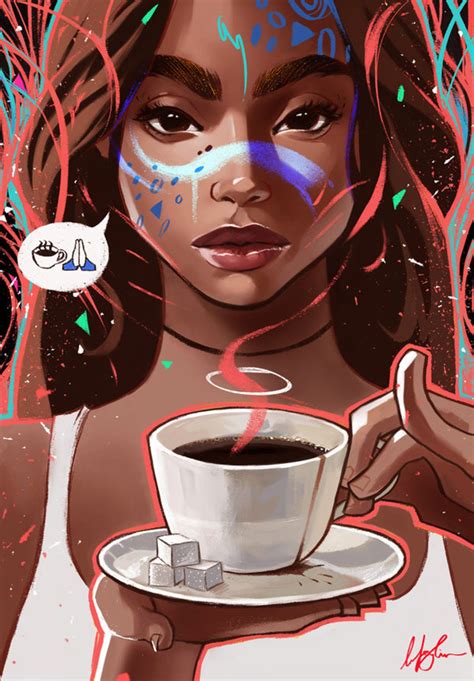 She also creates incredible retro art cafe posters perfect for any dining space. Pin by Chanel Monroe💋 on El Amanecer y Cafe | Black women art, Art, Female art