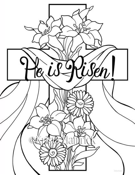 Sure, i knew that was when we celebrated jesus dying on the cross for our sins, and rising. He is Risen 2 Easter coloring pages for children | Etsy ...