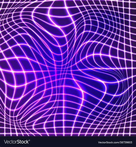 Distorted Wave Neon Texture Royalty Free Vector Image