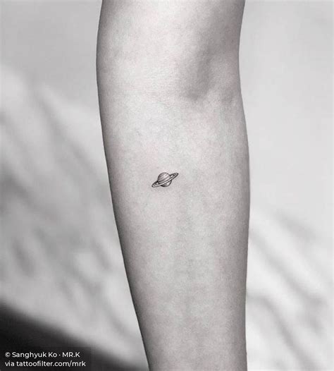 Single Needle Saturn Tattoo On The Inner Forearm Little Tattoos Small