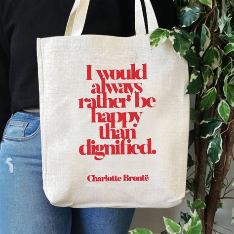 Feminist Rather Be Happy Slogan Tote Bag By Bookishly Printed Tote
