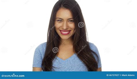 Hispanic Woman Smiling Stock Image Image Of Eyes Happy 46737027