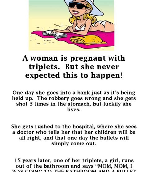 Funny Joke ‣ Pregnant Woman Gets Shot But Survives Women Jokes Funny Long Jokes Get Shot